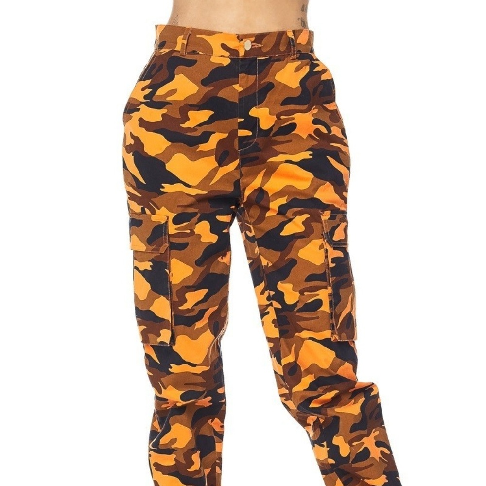 Camo Cargo Pants Orange
